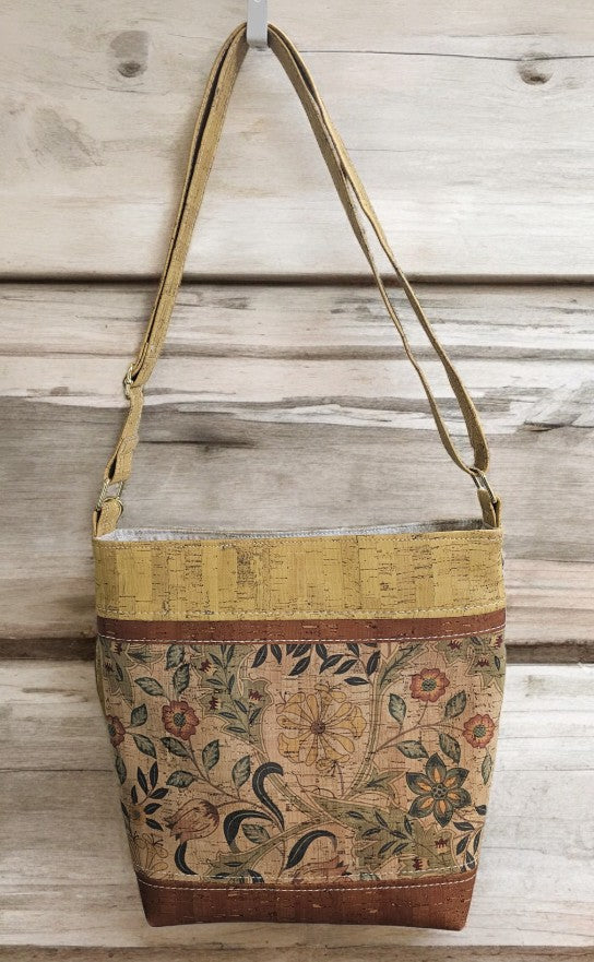 Simply B: McKenzie Crossbody Bag- Flower print Cork