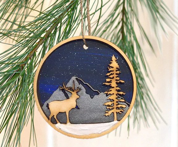 Midnight in the Adirondacks - Handpainted Ornaments by Cedar & Pearl