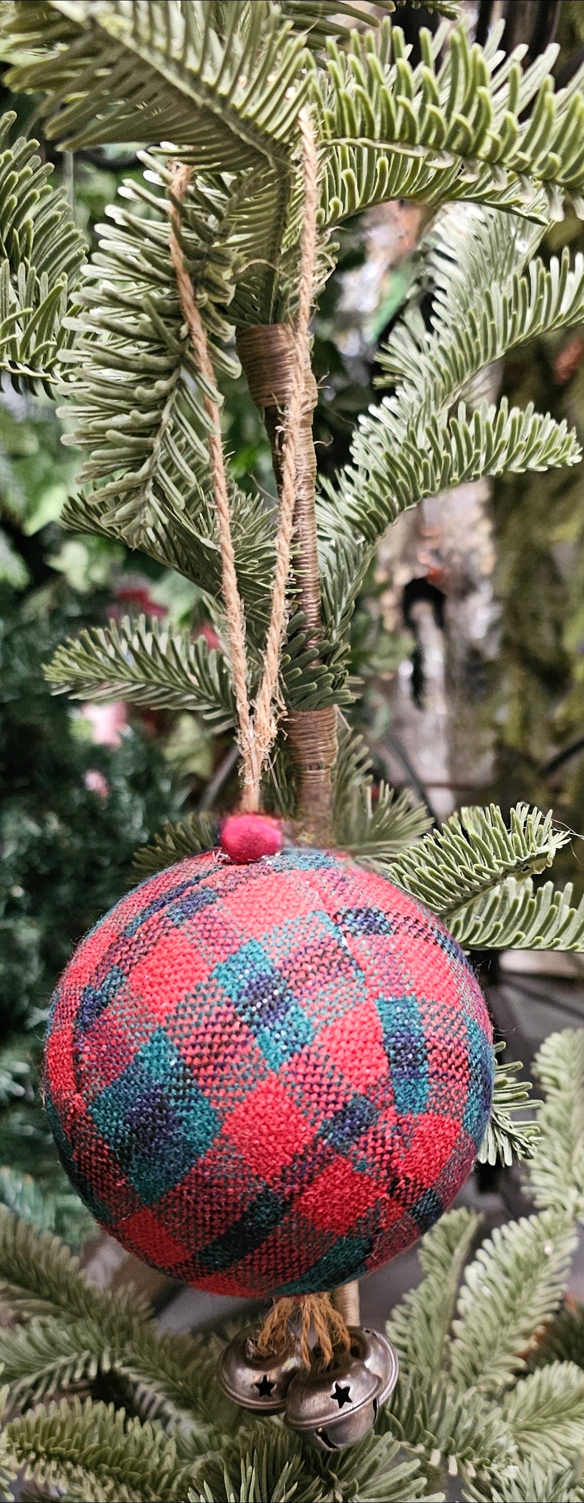 Plaid Globe Ornament