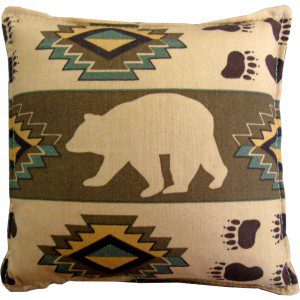 Aztec bear pillow