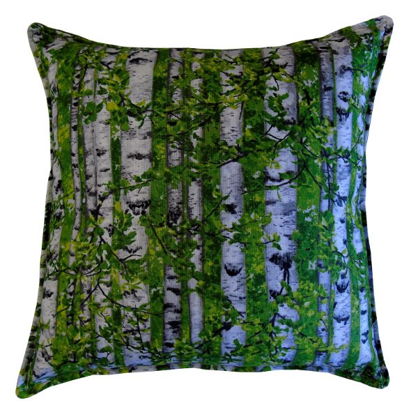 Pillow, birch trees design