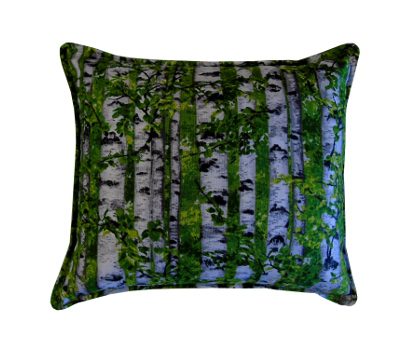 Pillow with birch trees design