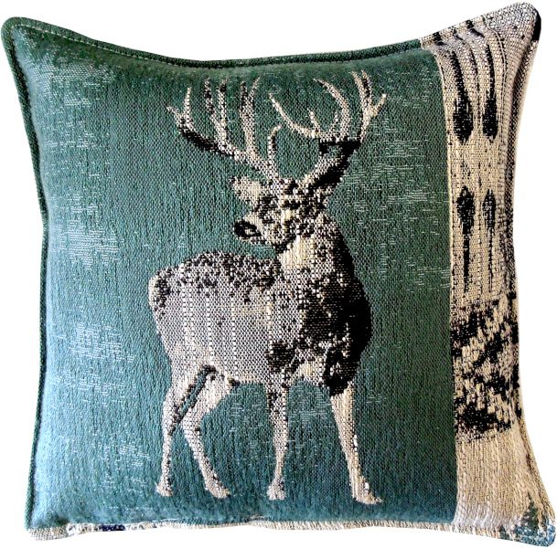 Buck on tapestry, pillow