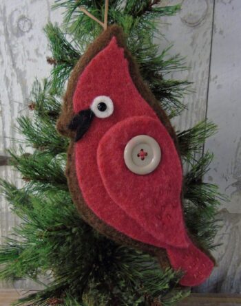 Whimsical Cardinal Felt Ornament
