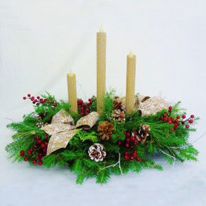 A wreath with candles
