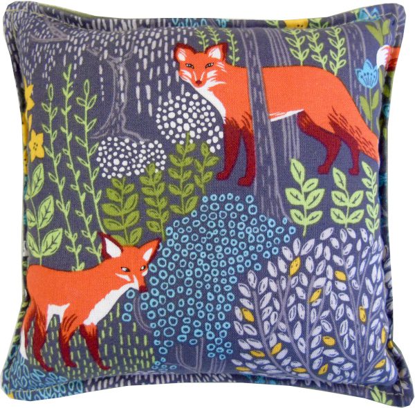 A pillow with a fox design