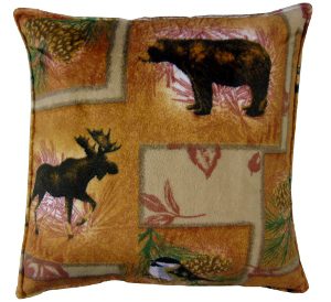 Minky moose and bear pillow