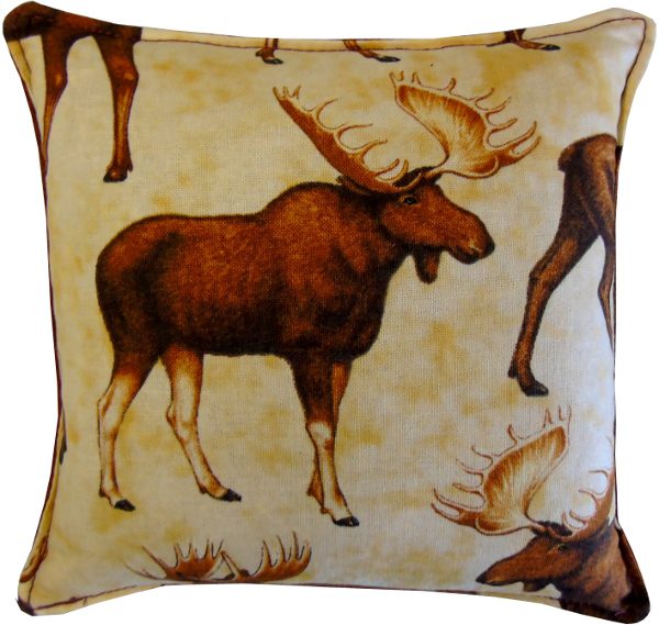 A pillow with a moose design