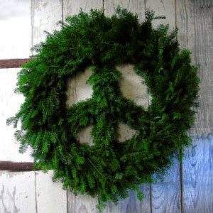 A peace sign wreath