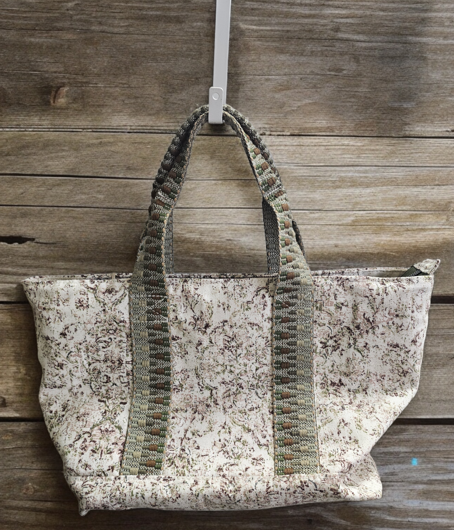 Simply B: Small Simple Tote- Floral Print Cotton Canvas