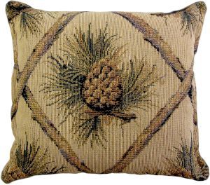 Pine Cones on Beige Tapestry - 7X8 Balsam Pillow