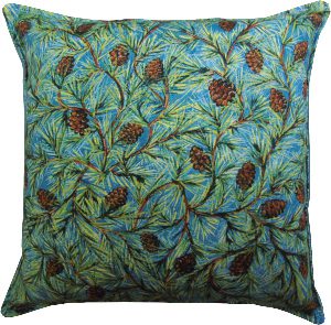 Pine Cones on Blue - 12x12 Balsam Pillow