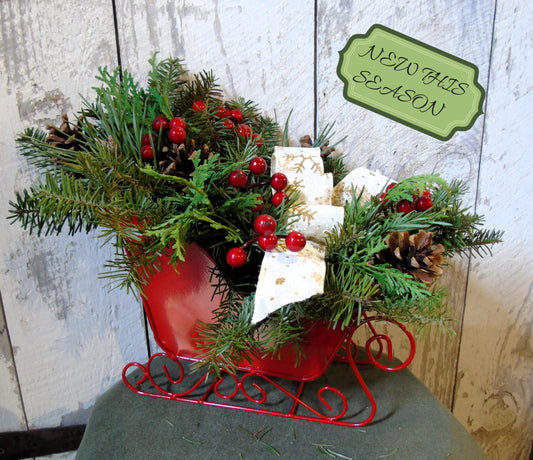 Red Sleigh Centerpiece