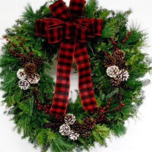 A simple mixed greens wreath