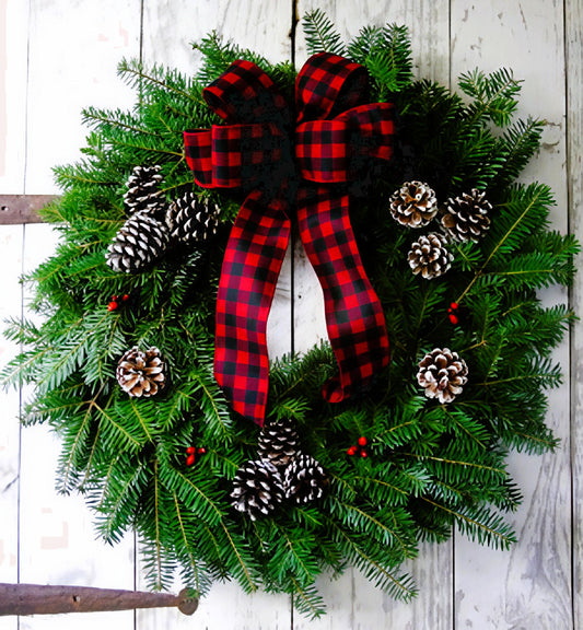 Simple Adirondack Style Balsam Wreath