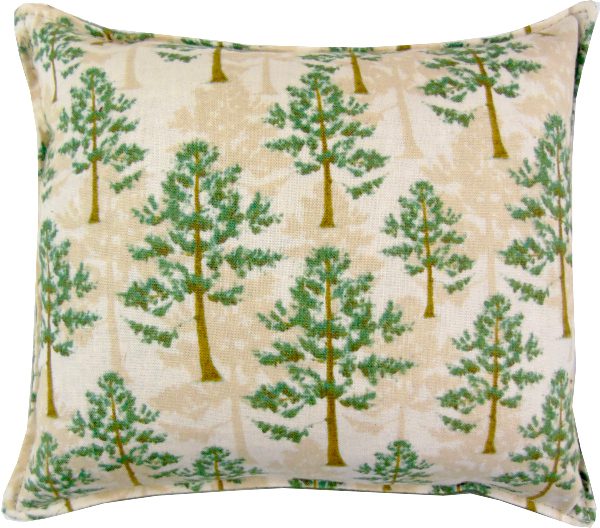 Tree designs on a beige pillow