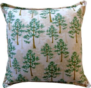 Tree designs on a beige pillow (2)