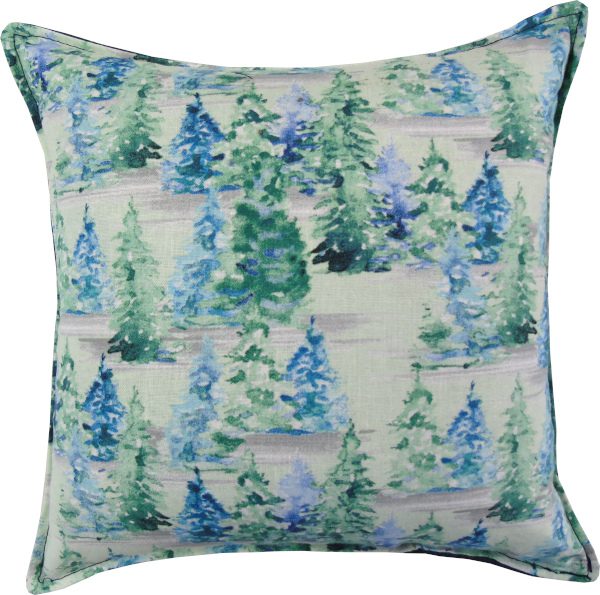 Watercolor trees design on a pillow (1)