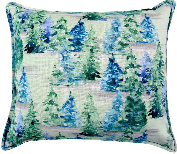 Watercolor trees design on a pillow