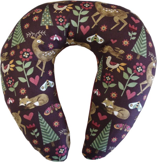 A neck pillow with animal print