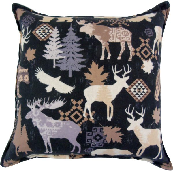 Pillow with woodland animals of the Adirondacks design (1)