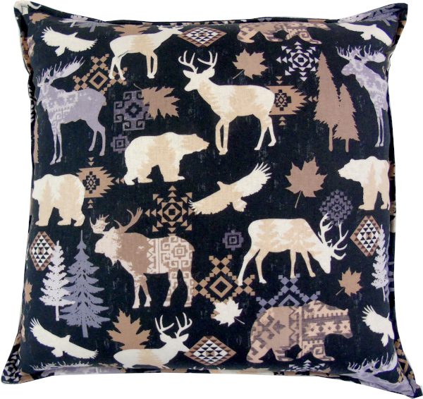 Pillow with woodland animals of the Adirondacks design (2)