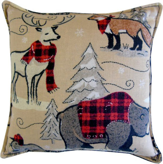 A pillow with buffalo design