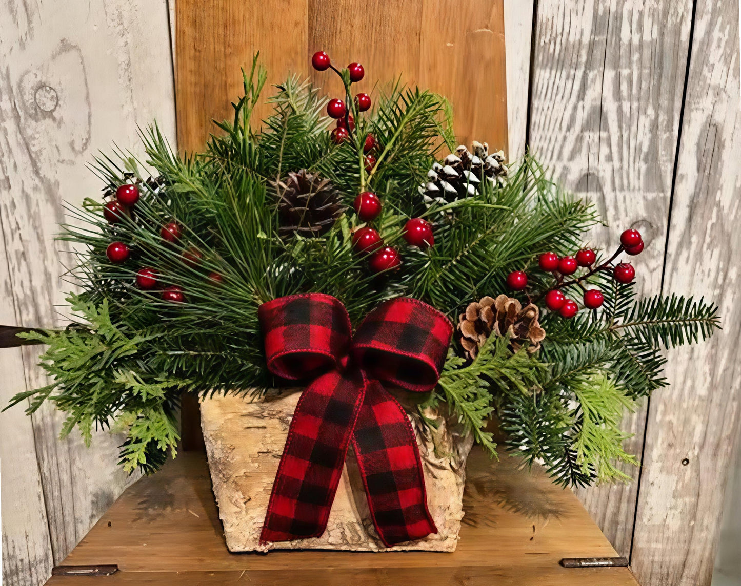 Small Birch Box Centerpiece