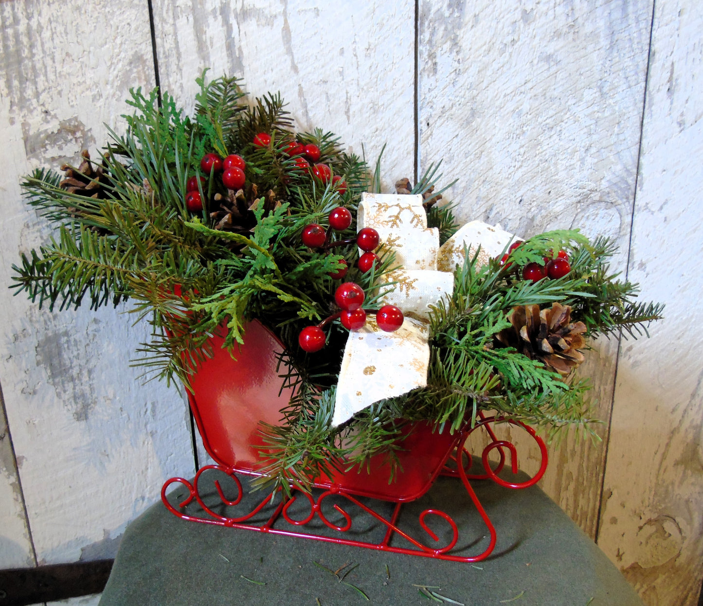 Red Sleigh Centerpiece