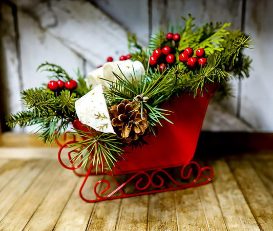 Red Sleigh Centerpiece
