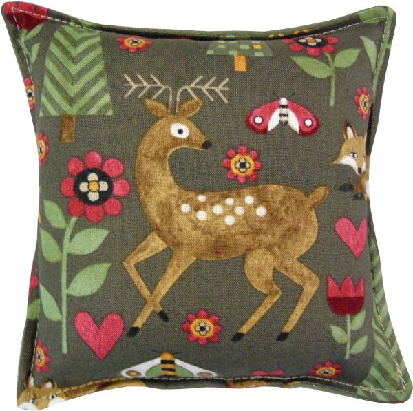 A pillow with deer design