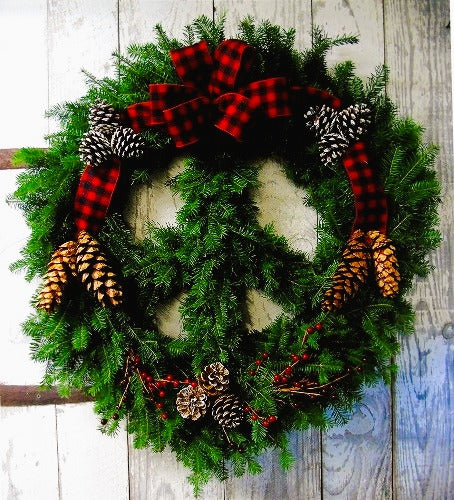 Adirondack Style Peace Wreath