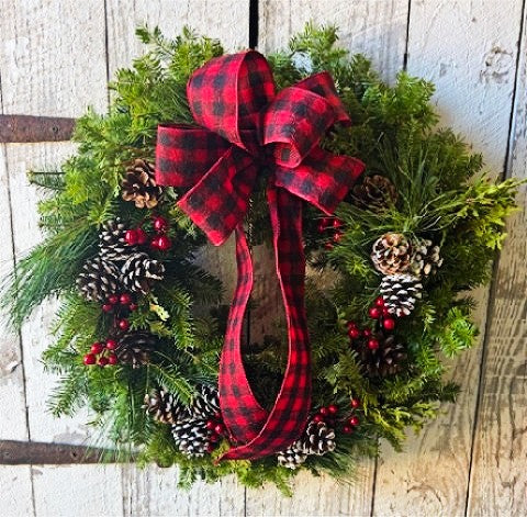 Simple Adirondack Mixed Greens Wreath